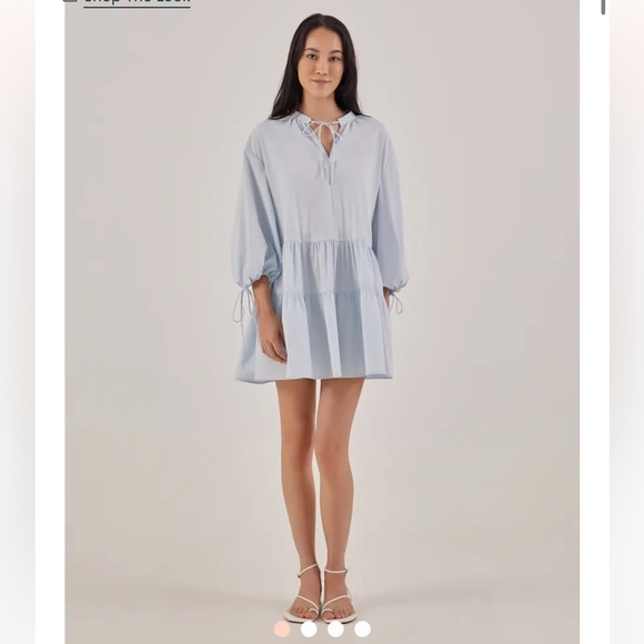 New! LOVE, BONITO Gloria Trapeze Dress Small Baby Blue - Picture 1 of 5